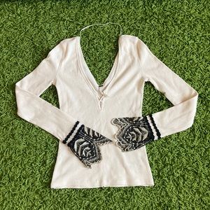 Free People Beautiful Top with Lace Detail XS